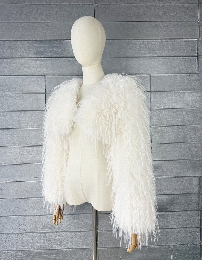 White Short Fur Glam Jacket