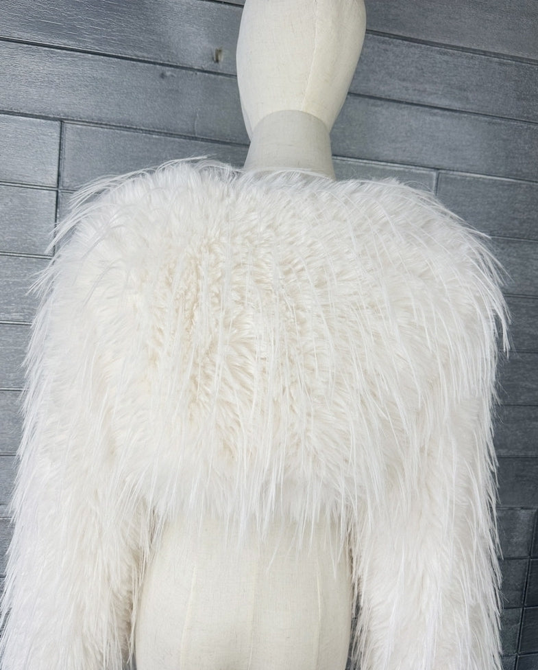 White Short Fur Glam Jacket