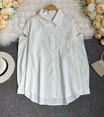 White Shoulder Slit Shirt