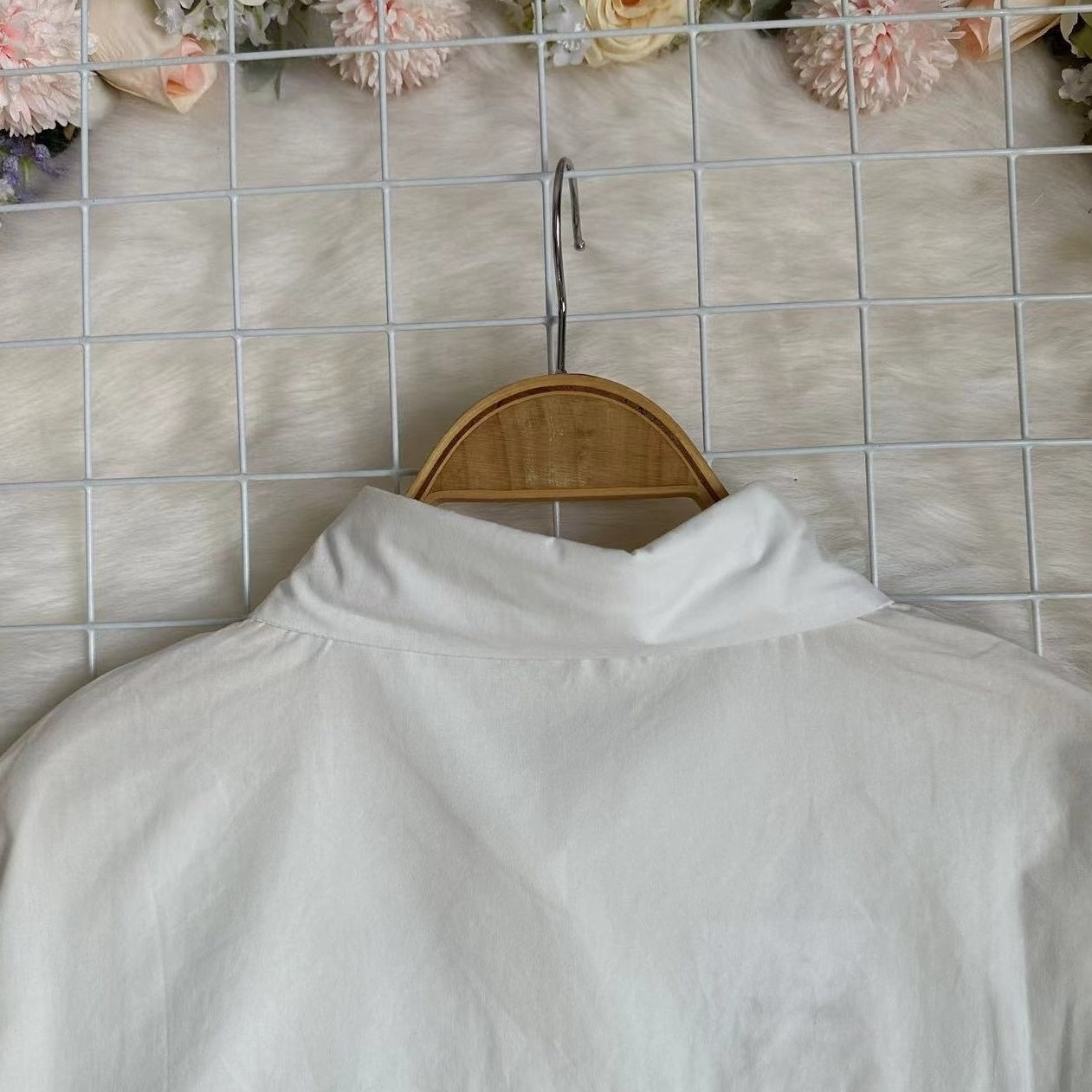 White Shoulder Slit Shirt