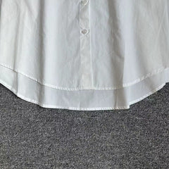 White Shoulder Slit Shirt