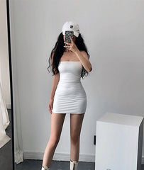White Sling Bodycon Dress
