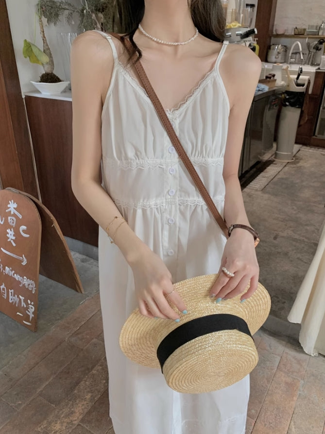 White Soft V-Neck Midi Dress