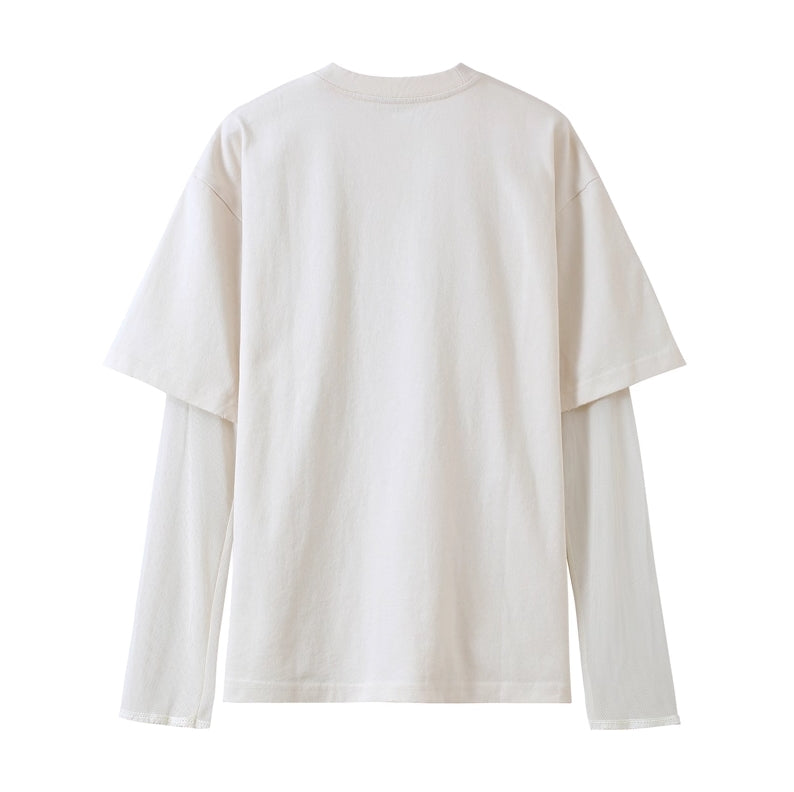 White Stockholm To Paris Print Long Sleeves T-Shirt