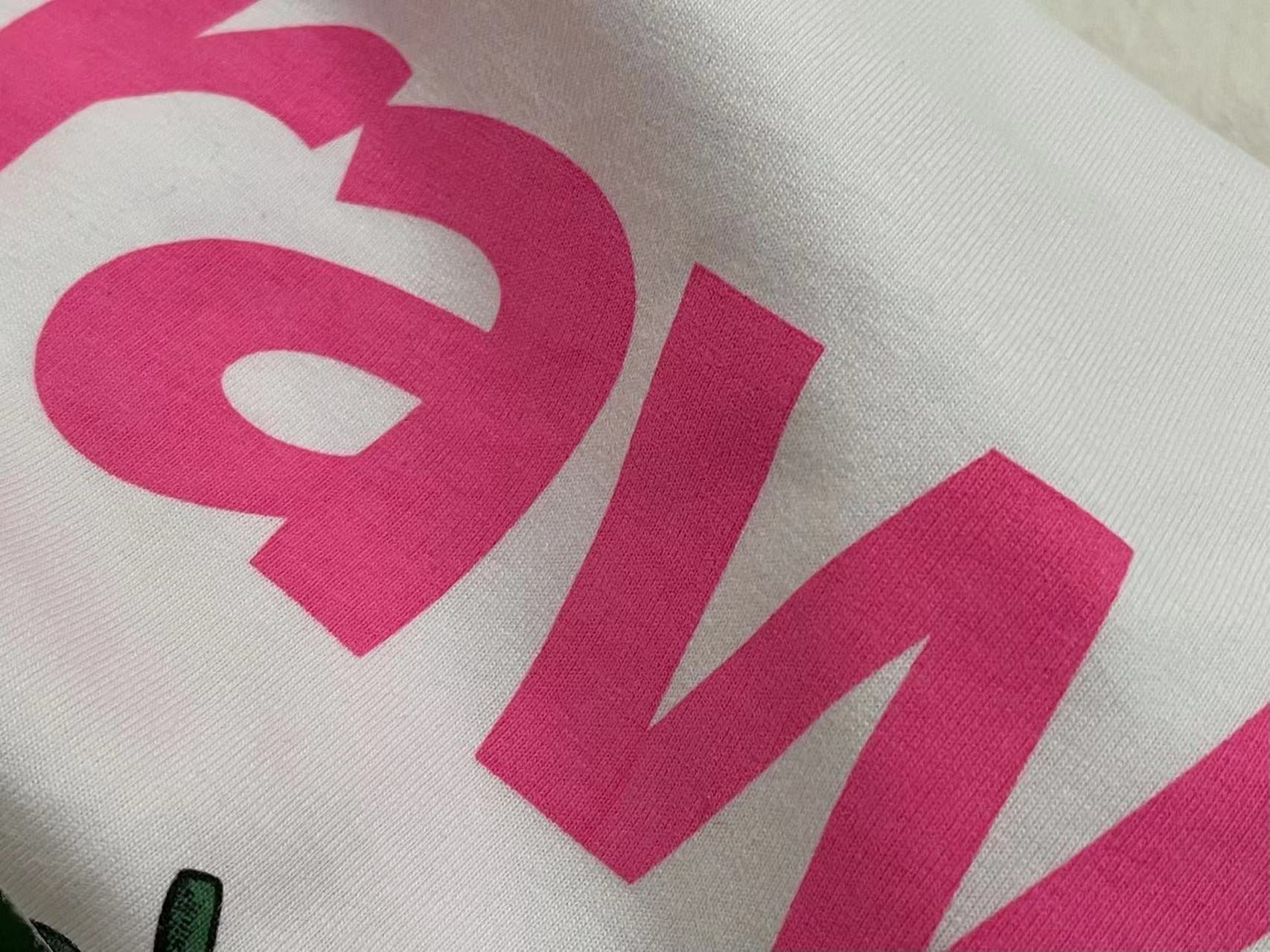 White Strawberry Print Raglan T-Shirt