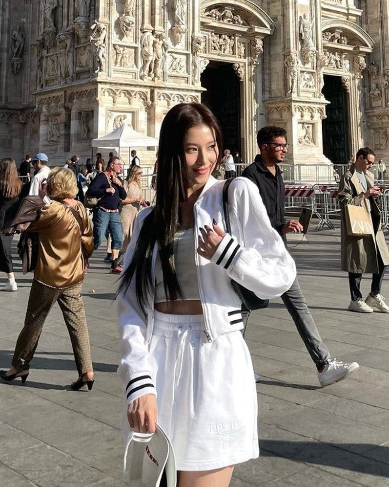 White Striped Varsity Jacket