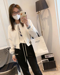 White Striped Varsity Jacket
