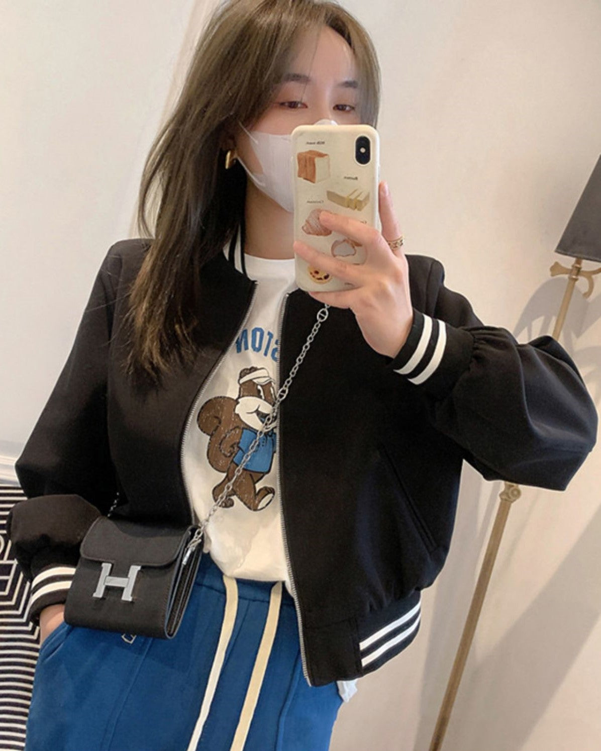 White Striped Varsity Jacket