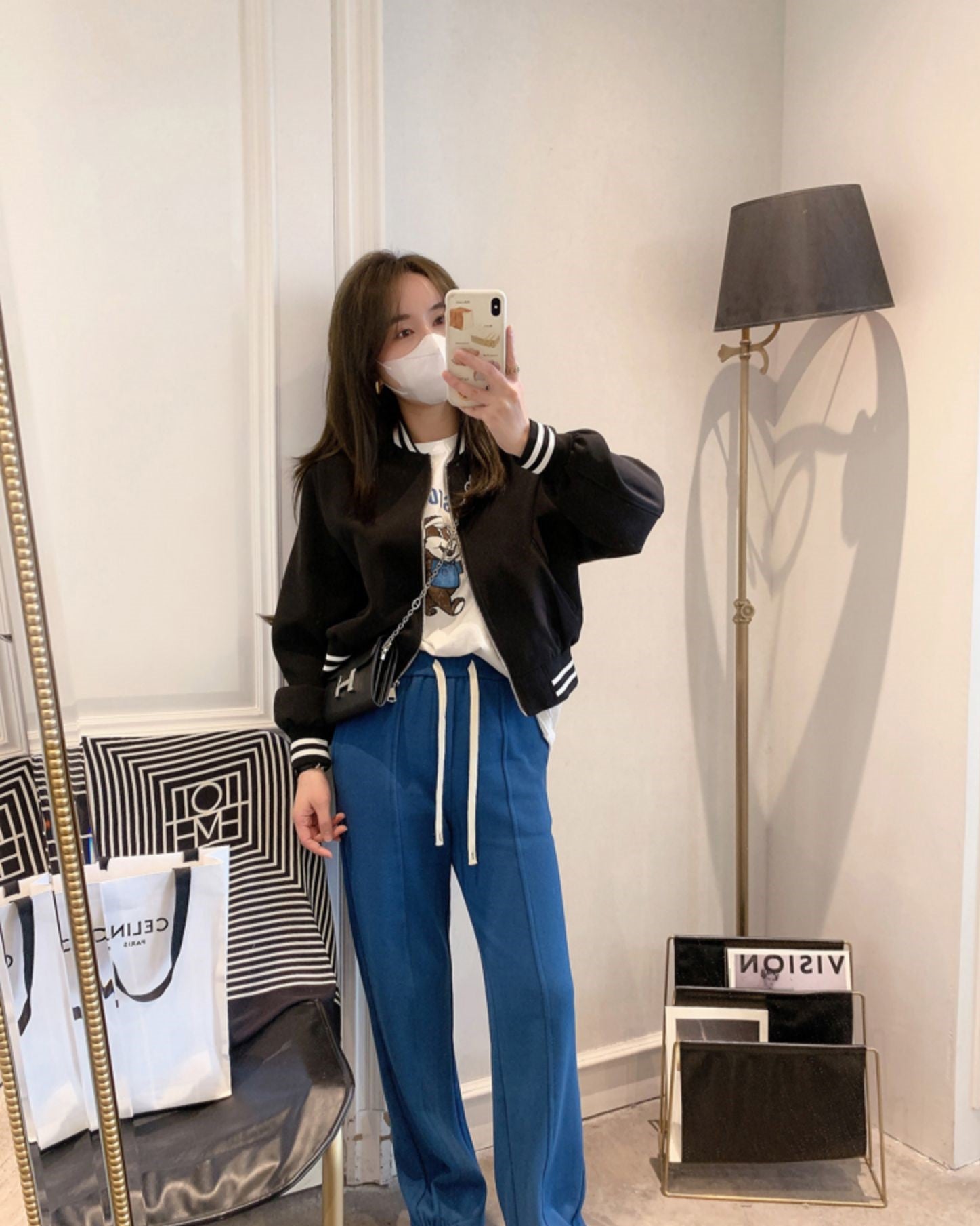 White Striped Varsity Jacket