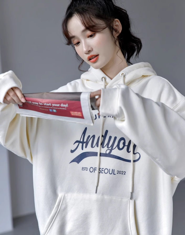 White Super Fine Print Oversized Hoodie