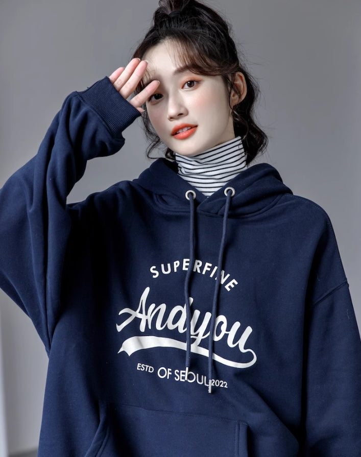 White Super Fine Print Oversized Hoodie