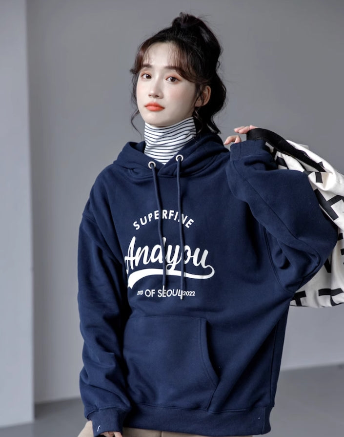 White Super Fine Print Oversized Hoodie