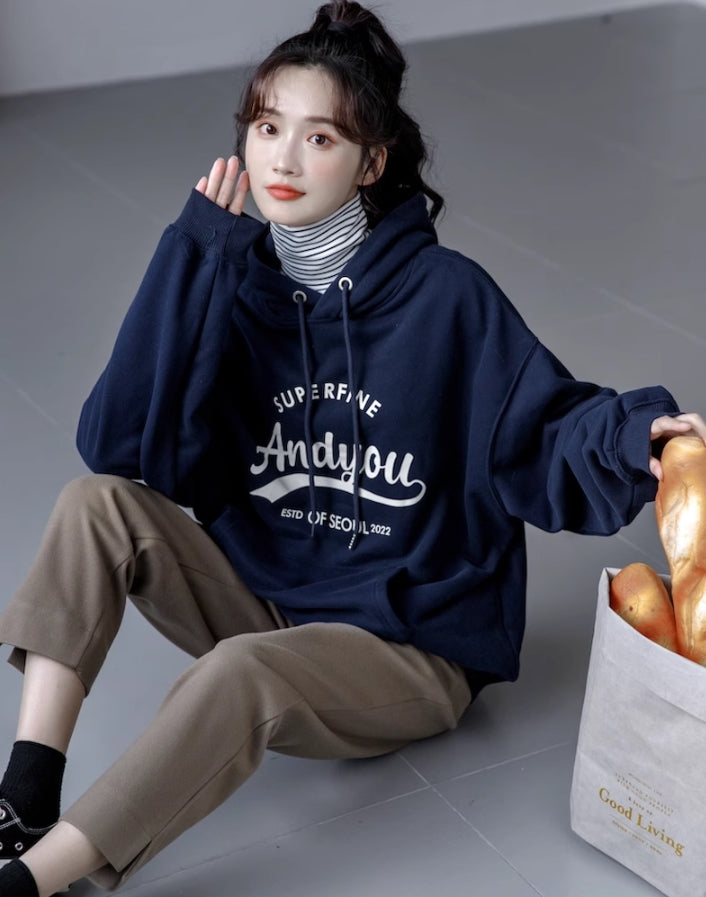 White Super Fine Print Oversized Hoodie