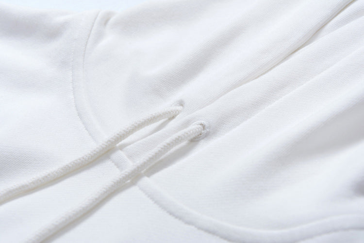 White THNK Printed Hoodie