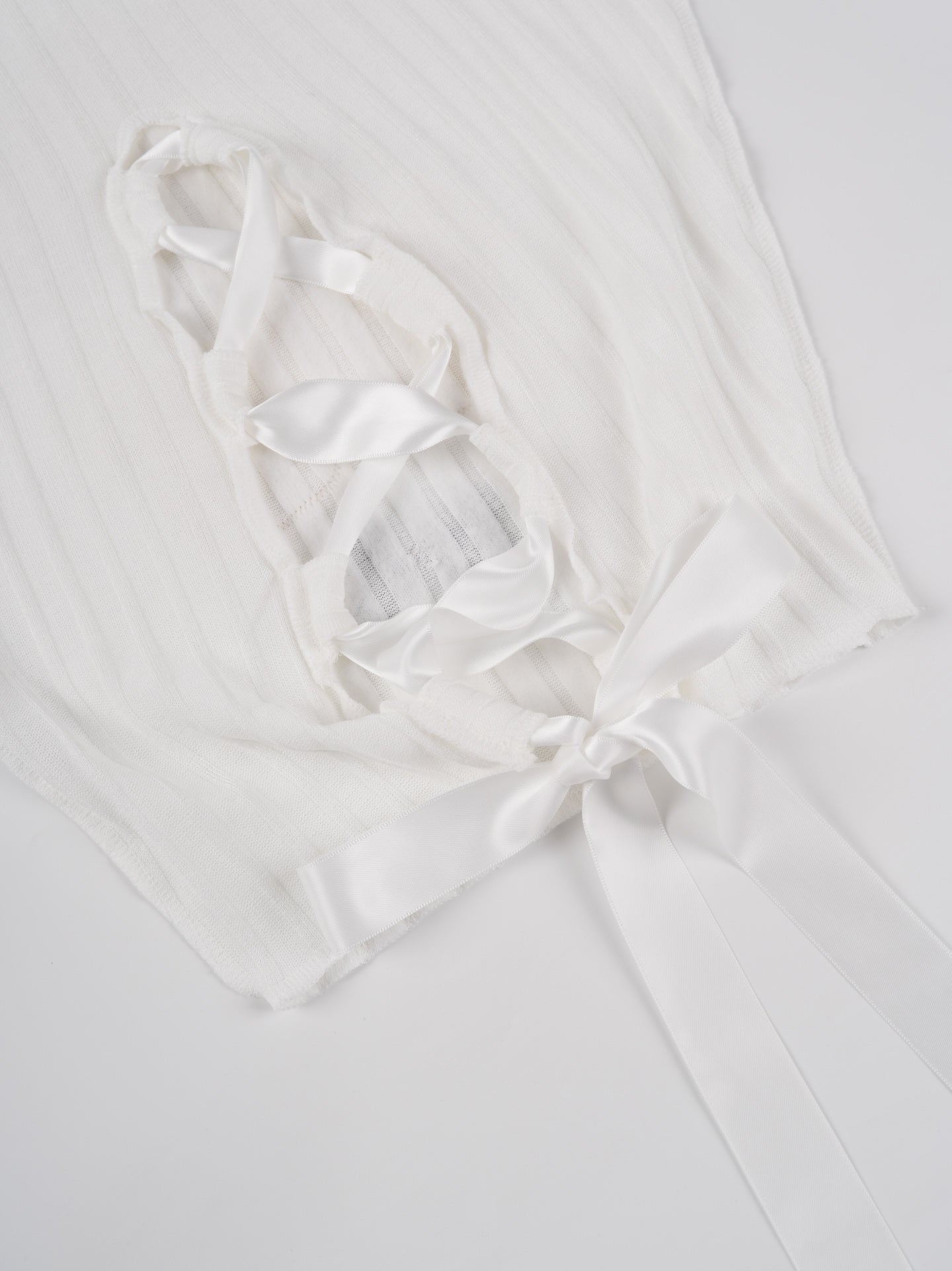 White Teddy Bear Print Bow Tie Sweater