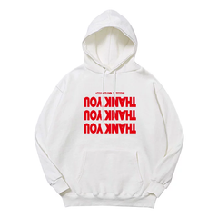 White Thank You Hoodie