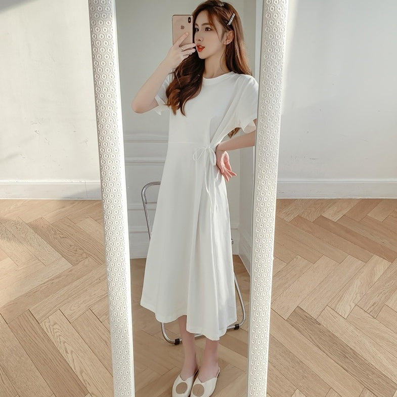White Tie-Waist Clean Girl Dress