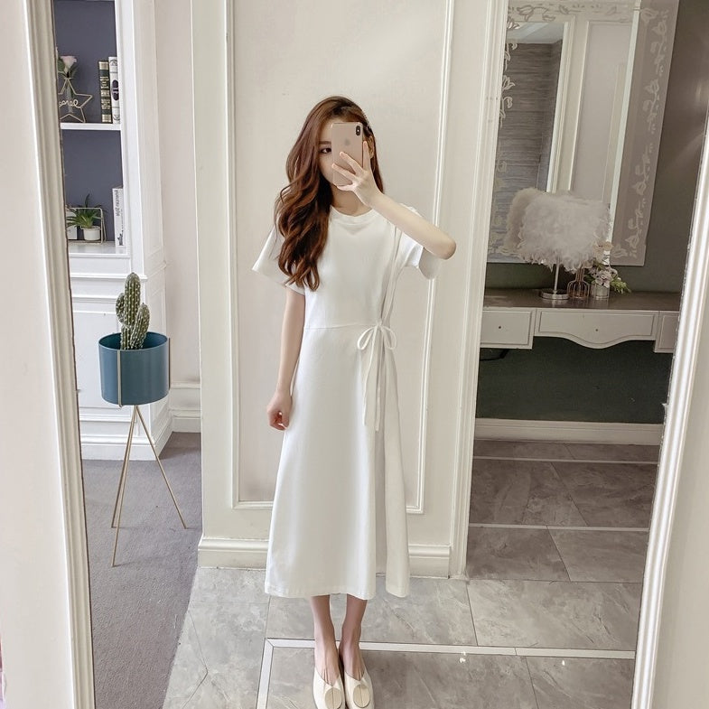 White Tie-Waist Clean Girl Dress