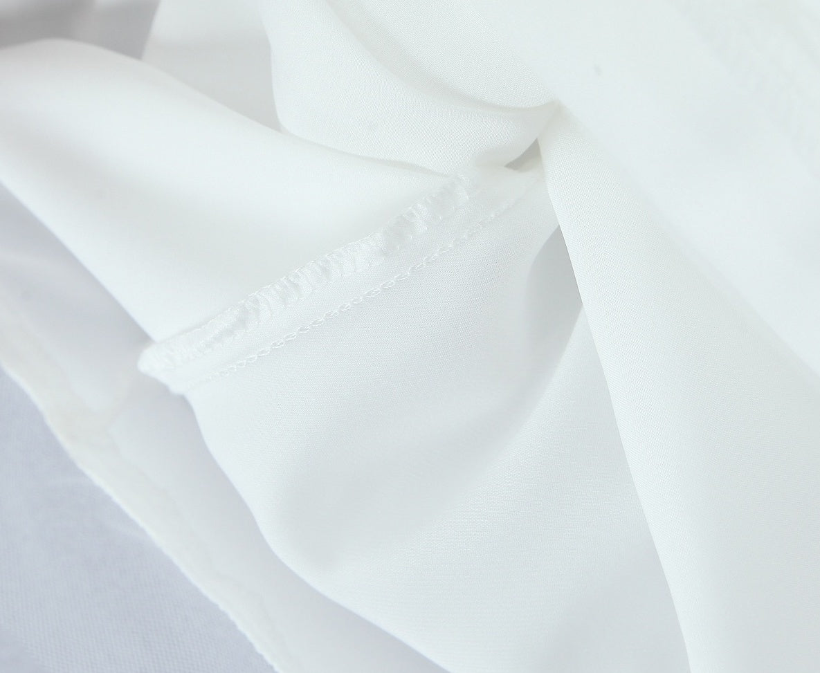 White  Tiered Mesh Skirt
