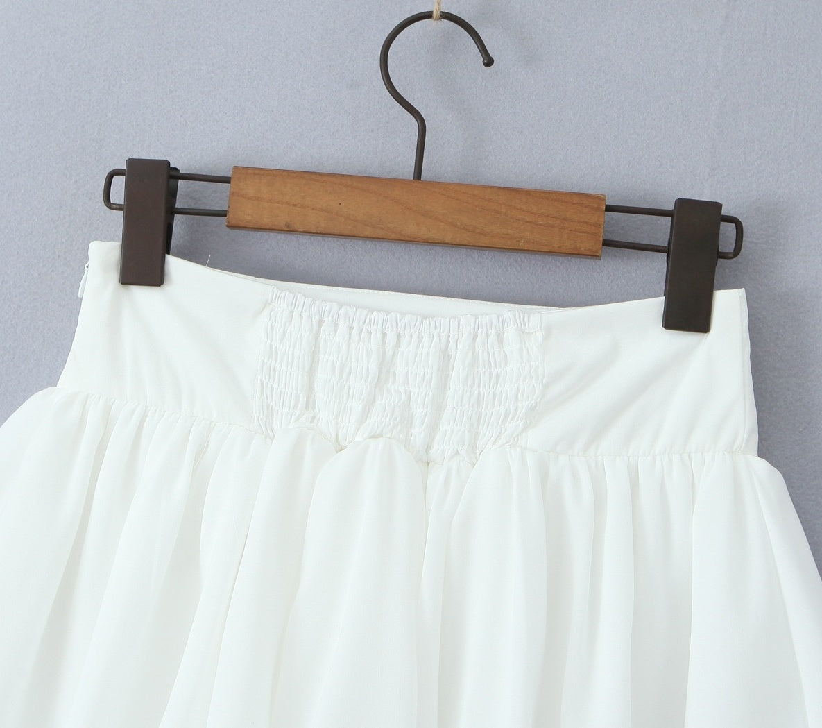 White  Tiered Mesh Skirt