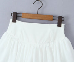 White  Tiered Mesh Skirt