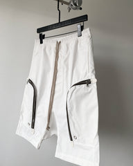 White Zipper Details Shorts