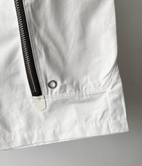 White Zipper Details Shorts