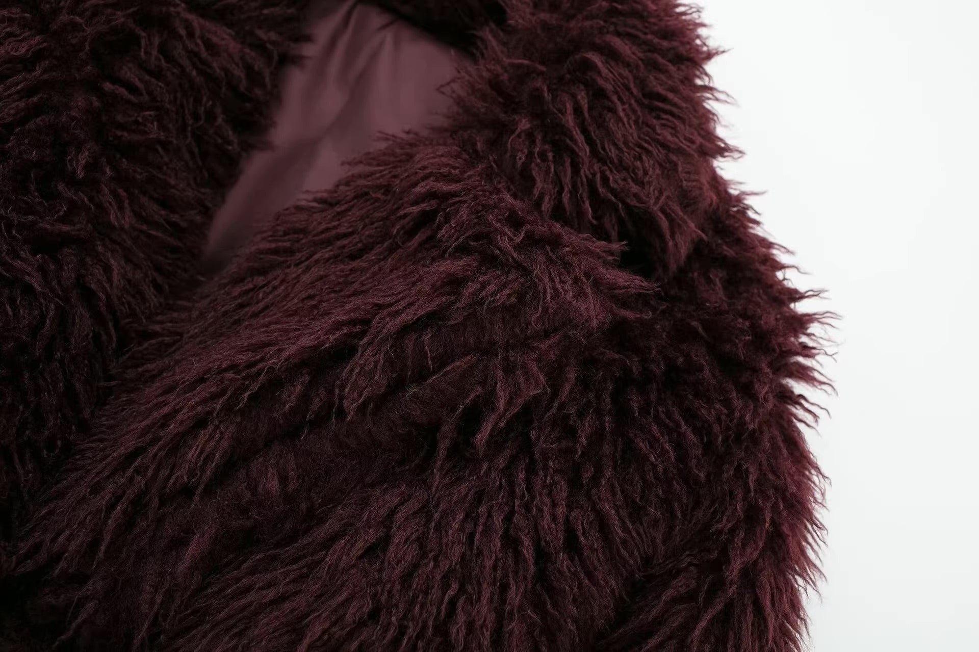 Wine Red Fur Jacket