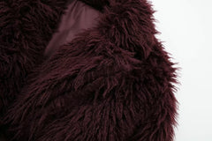 Wine Red Fur Jacket