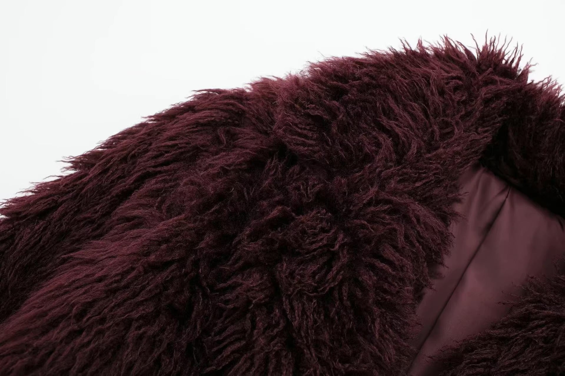 Wine Red Fur Jacket
