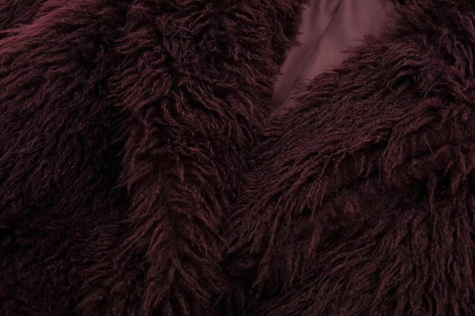 Wine Red Fur Jacket