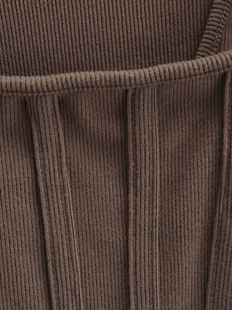Brown Tank Top And Short Cardigan Set