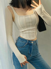 Brown Tank Top And Short Cardigan Set