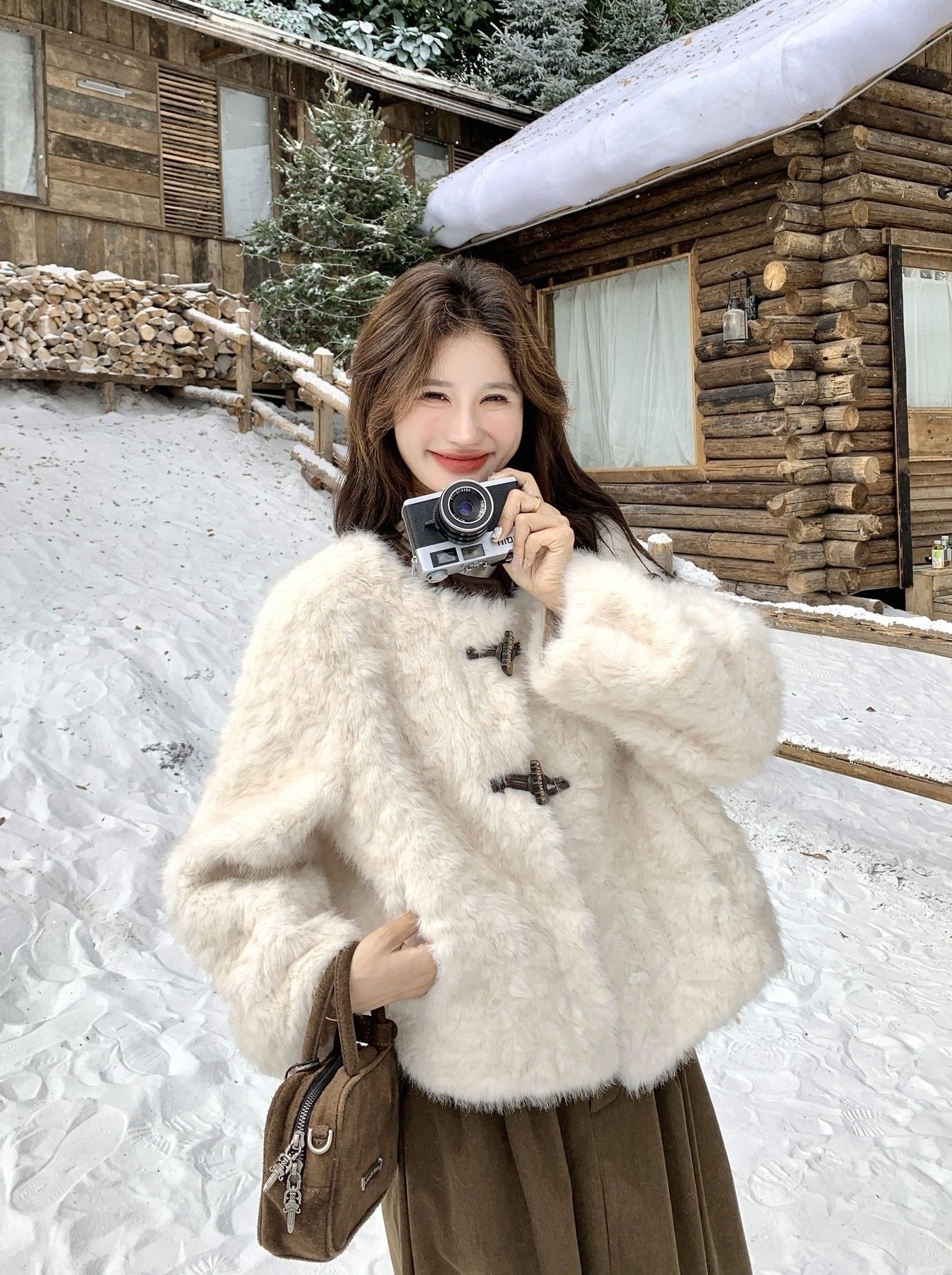 Winter Fashion Faux Fur Trimmed Puffer Coat