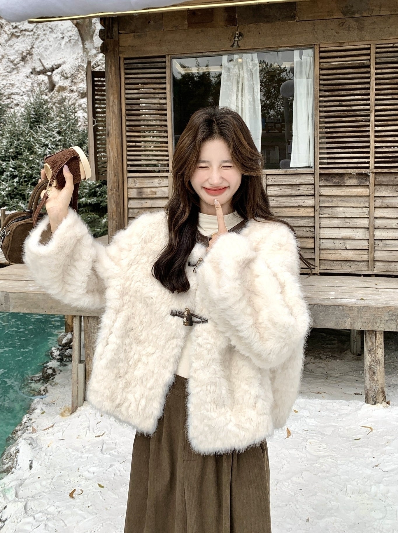 Winter Fashion Faux Fur Trimmed Puffer Coat