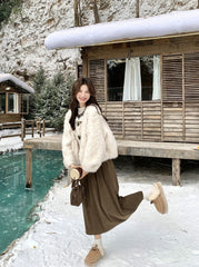 Winter Fashion Faux Fur Trimmed Puffer Coat