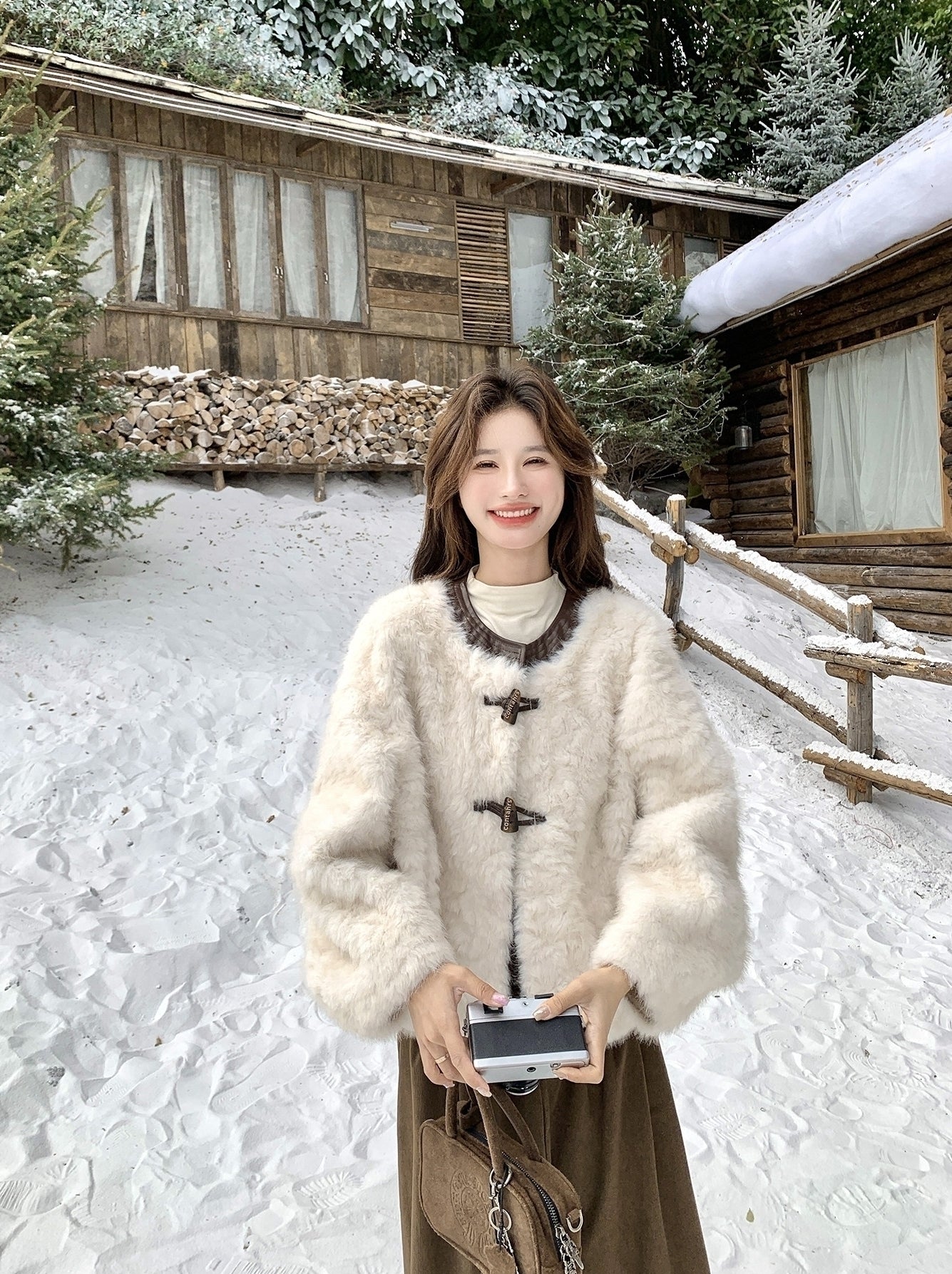 Winter Fashion Faux Fur Trimmed Puffer Coat