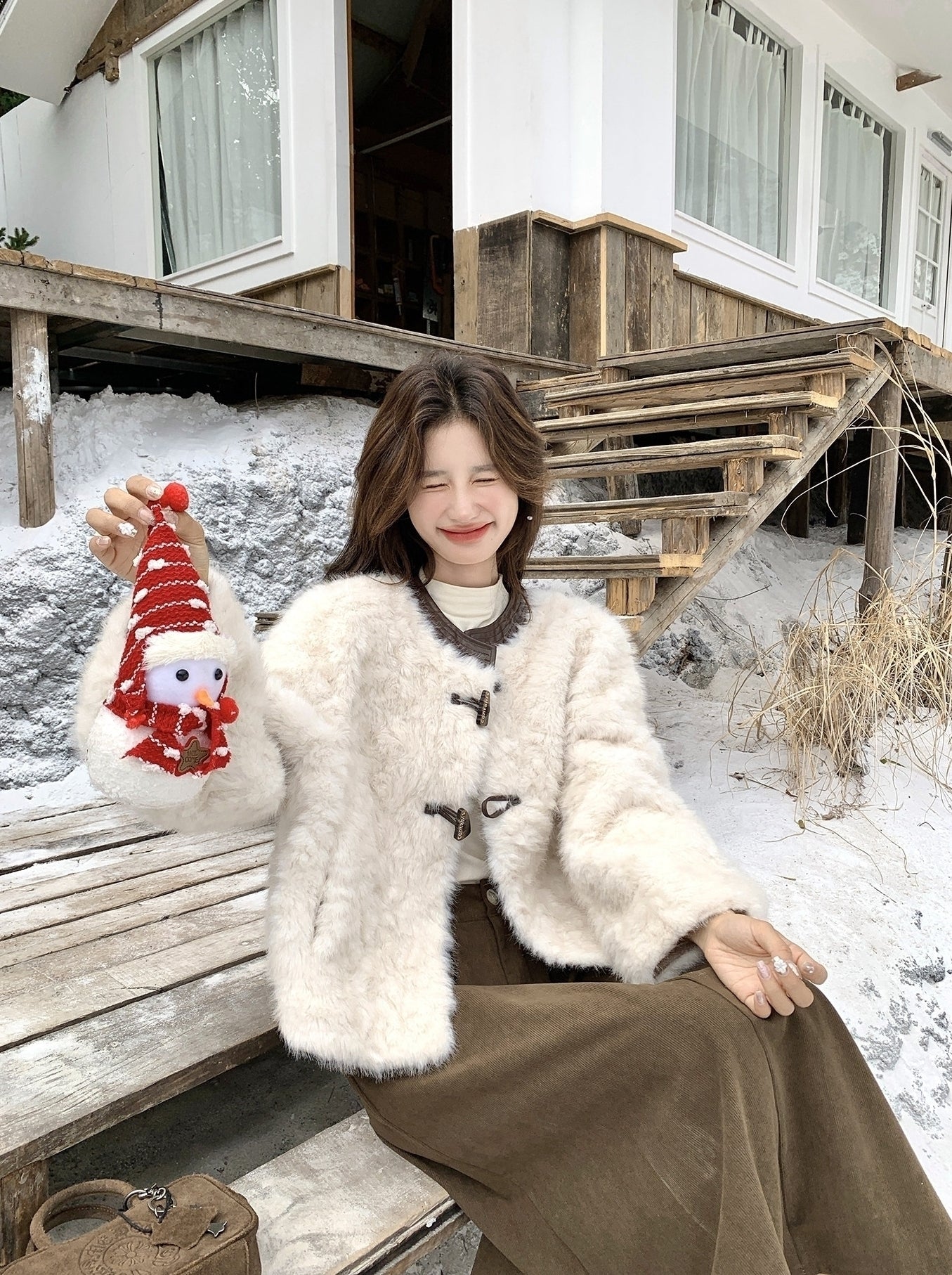 Winter Fashion Faux Fur Trimmed Puffer Coat