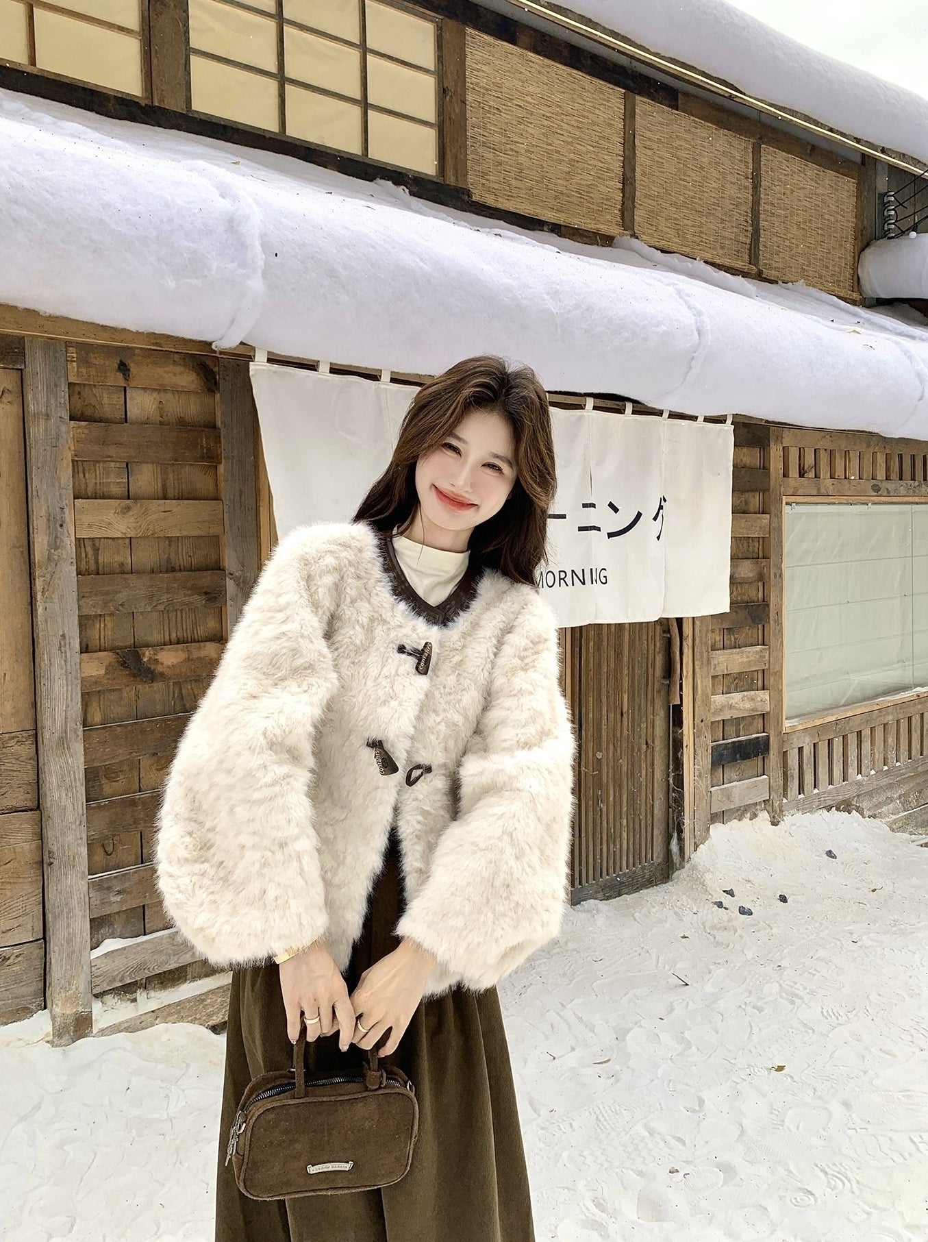Winter Fashion Faux Fur Trimmed Puffer Coat