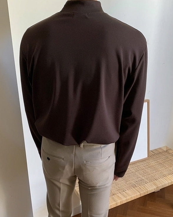 Winter High Neck Warm Long Sleeve Base Layer Shirt