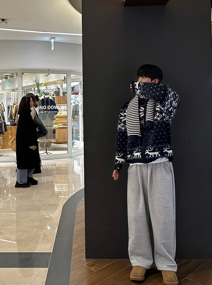 Winter Loose Double Zipper Knit Cardigan
