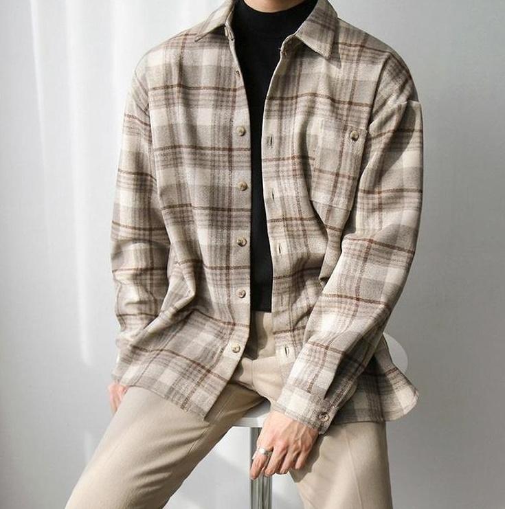 Winter Plaid Thick Long Sleeve Shirt