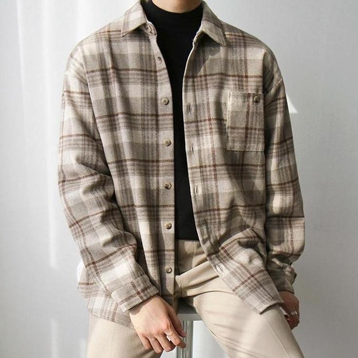Winter Plaid Thick Long Sleeve Shirt