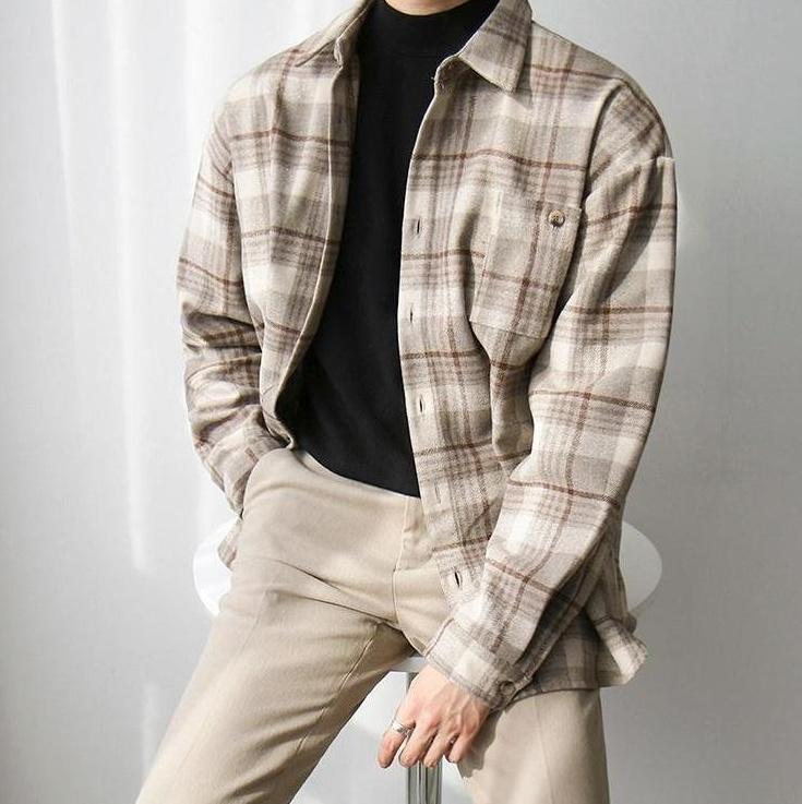 Winter Plaid Thick Long Sleeve Shirt