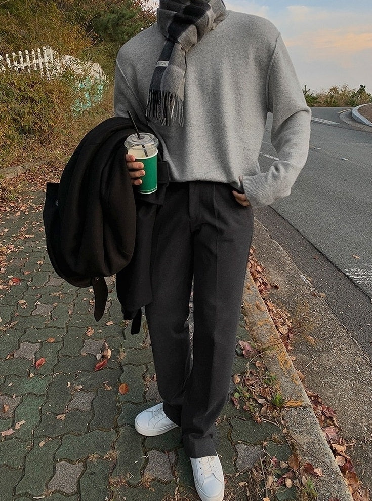 Winter Relaxed Fit Thick Trousers