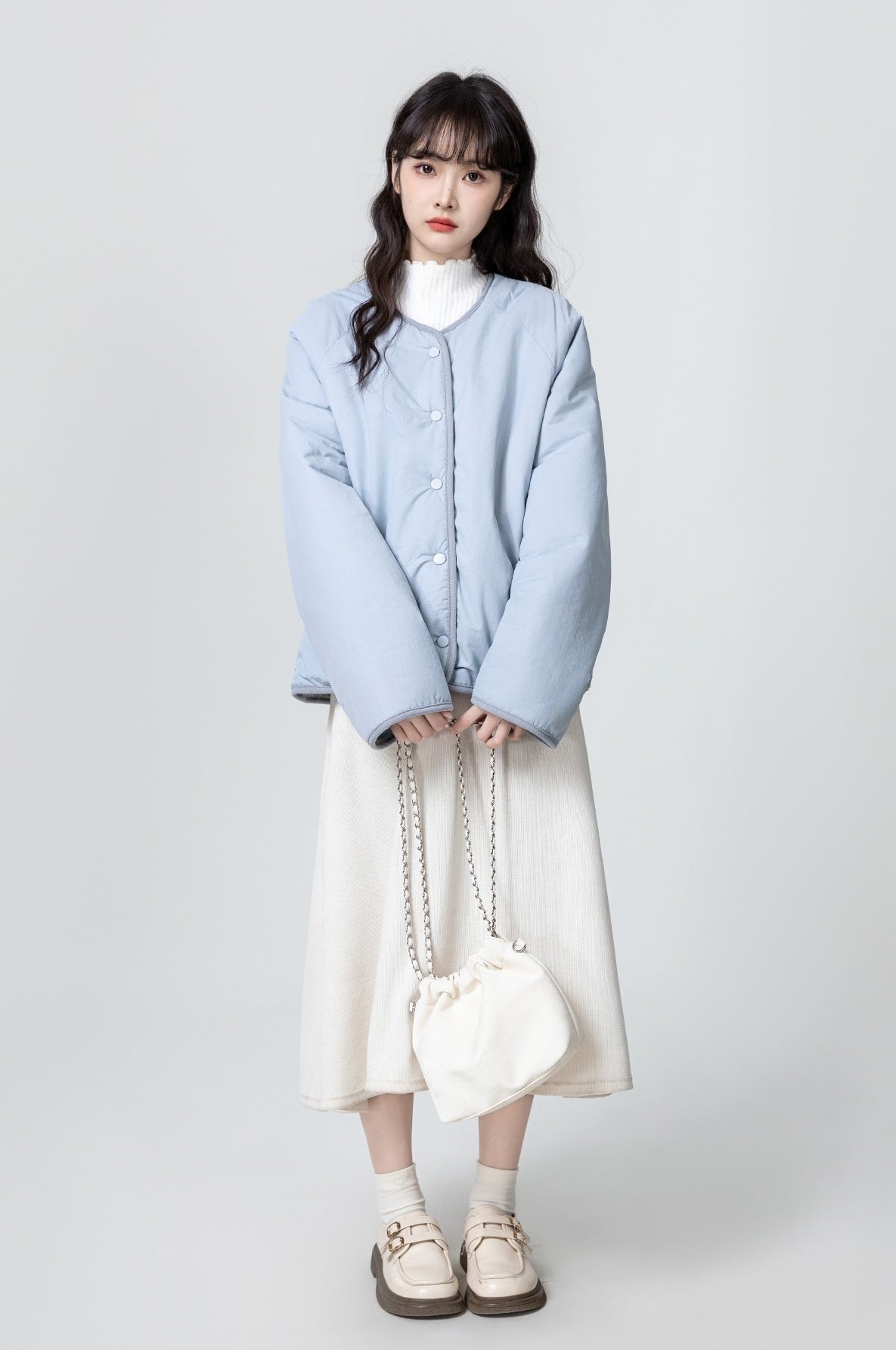 Winter Reversible Striped Fleece Coat