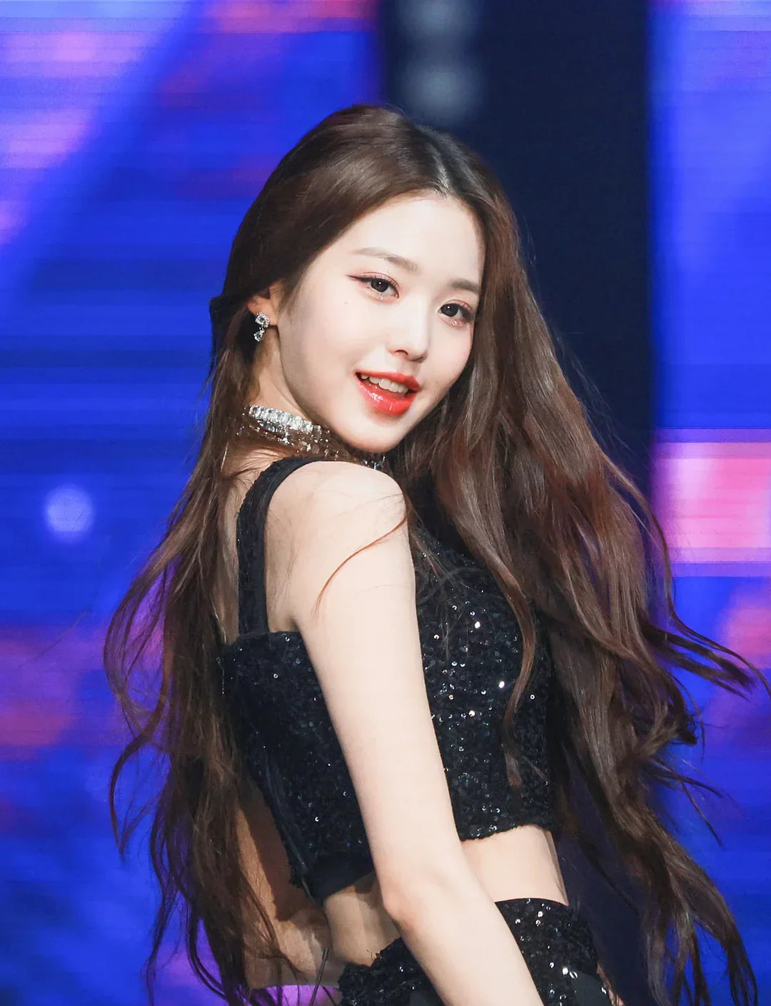 Black Shiny Crop Top