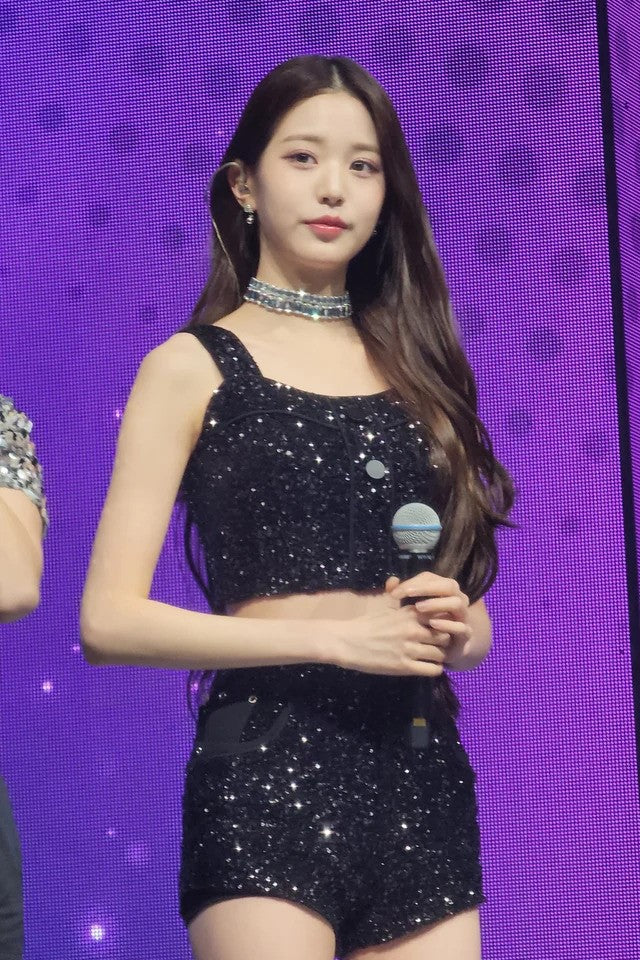 Black Shiny Crop Top