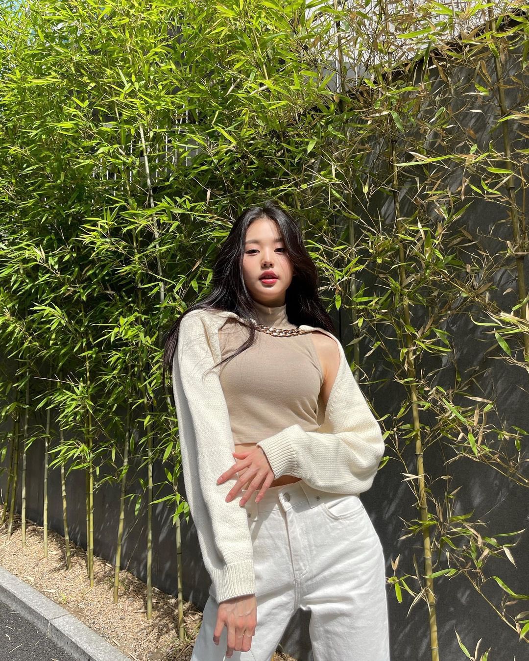 Beige Chain Bolero Sweater