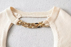Beige Chain Bolero Sweater